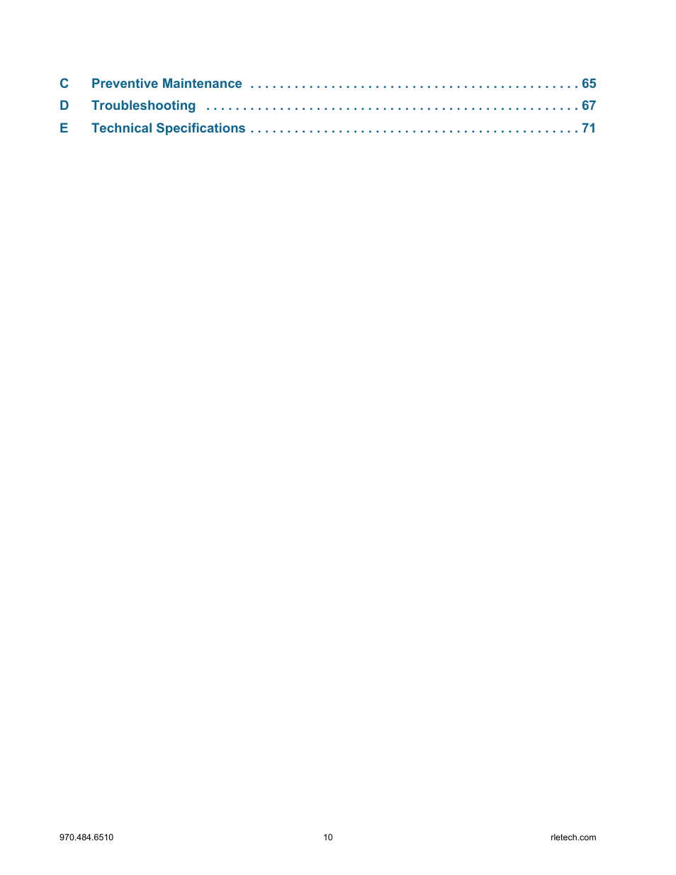 RLE LD5100 User Manual | Page 10 / 72