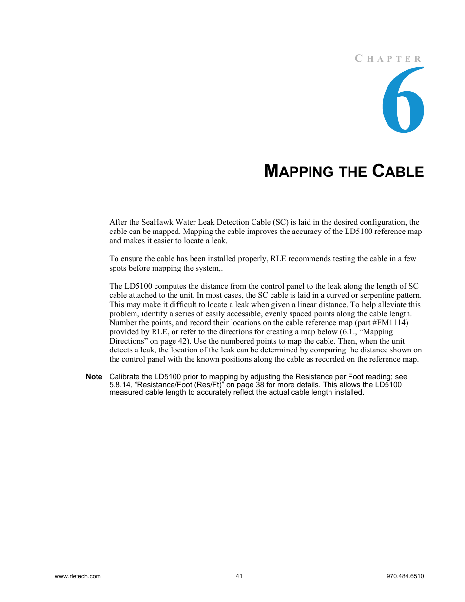 Mapping the cable, Apping, Able | RLE LD5100 User Manual | Page 41 / 72