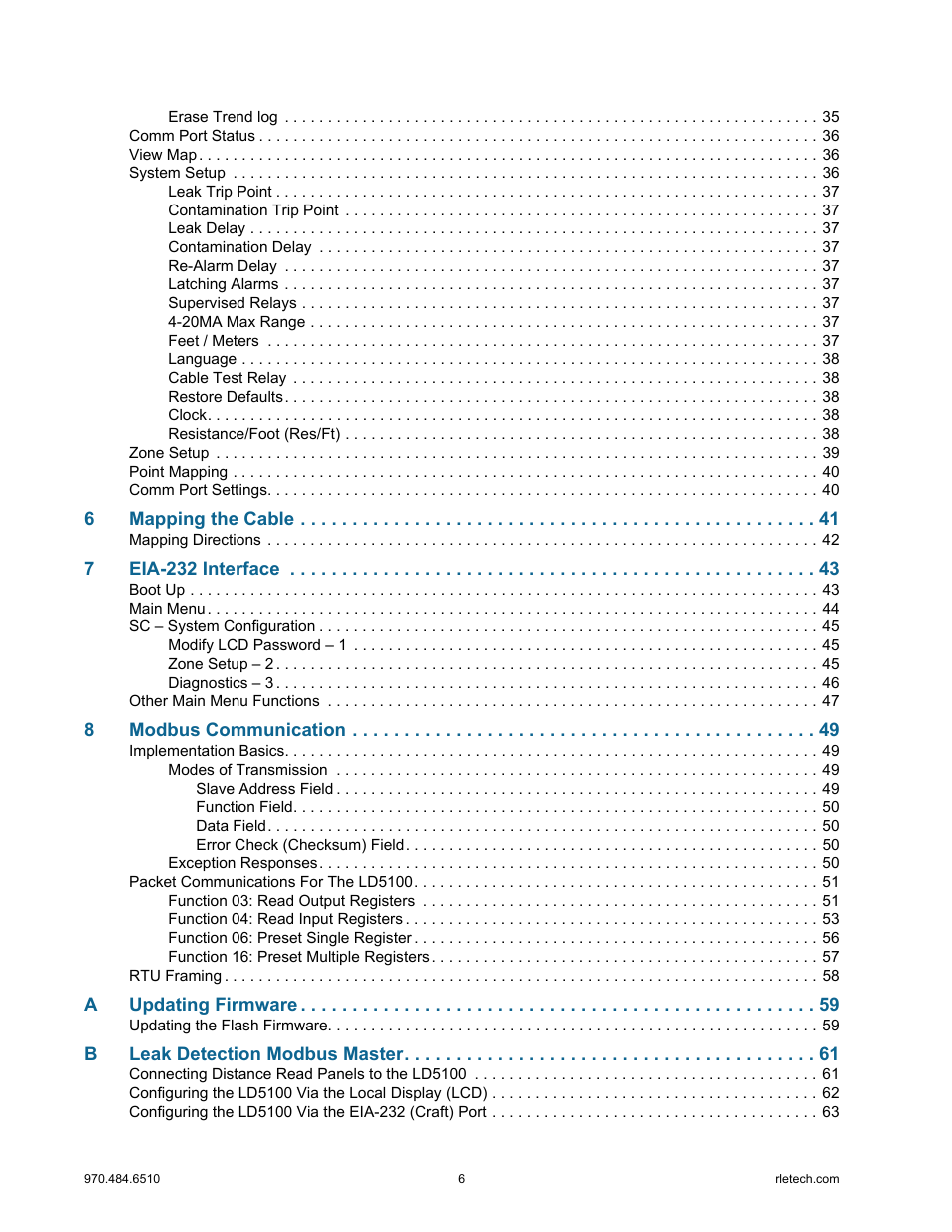 RLE LD5100 User Manual | Page 6 / 72