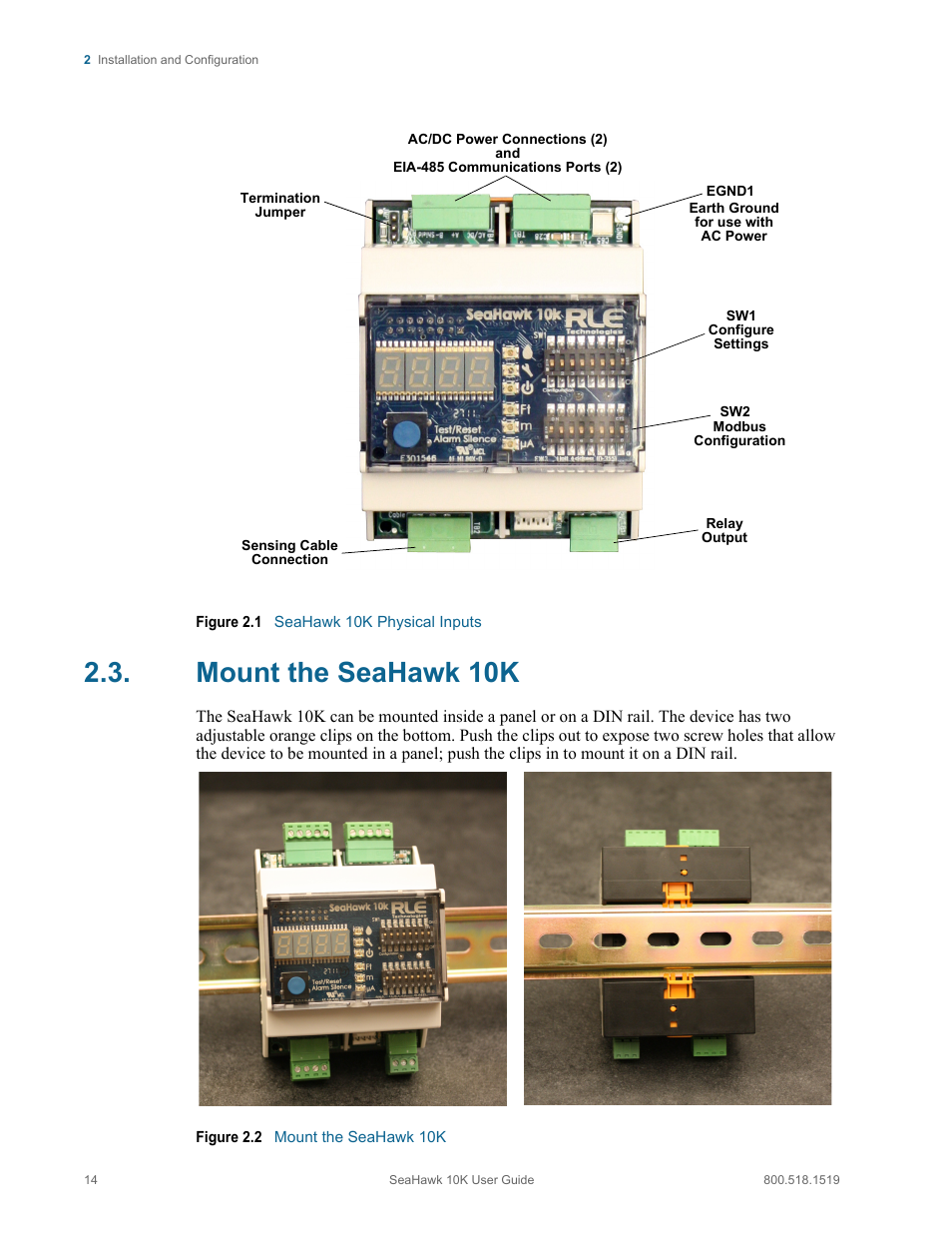 Mount the seahawk 10k | RLE 10K V.2.5.a User Manual | Page 14 / 44