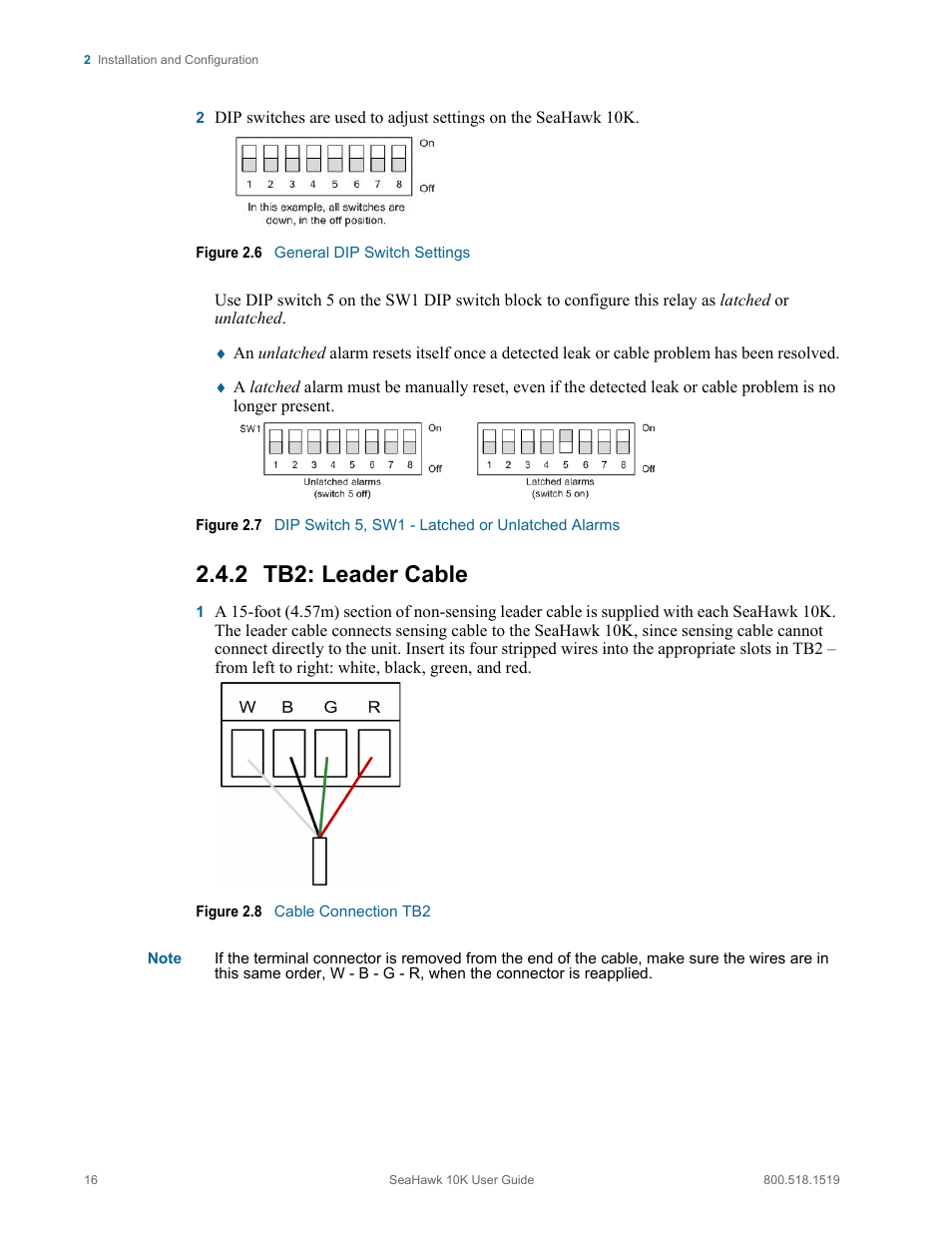2 tb2: leader cable, Tb2: leader cable | RLE 10K V.2.5.a User Manual | Page 16 / 44