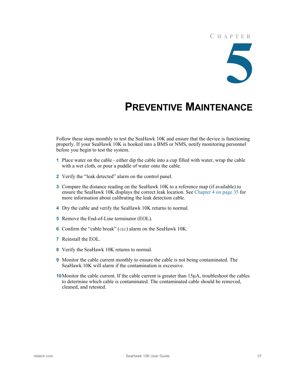 Preventive maintenance, Reventive, Aintenance | RLE 10K V.2.5.a User Manual | Page 37 / 44