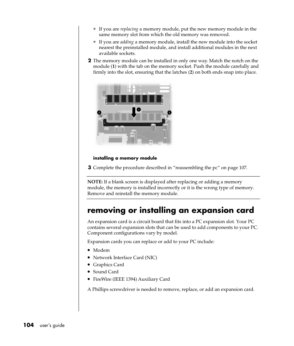 Removing or installing an expansion card | Compaq S0000 Series User Manual | Page 111 / 123