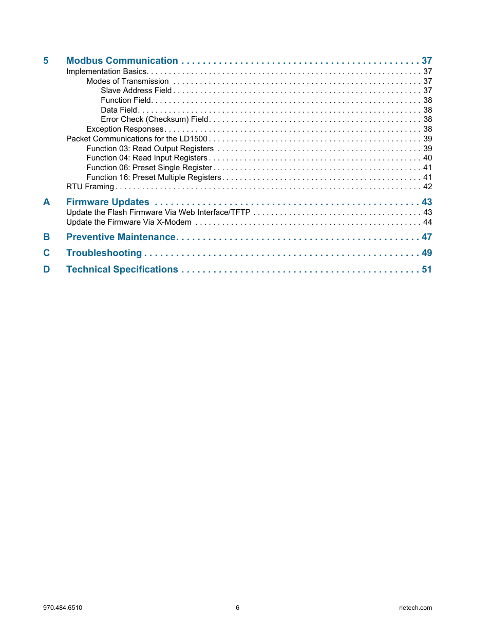 RLE LD1500 V.3.1 User Manual | Page 6 / 52