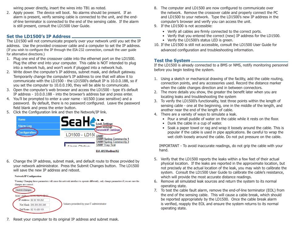 RLE LD1500 Quick Start User Manual | Page 2 / 2
