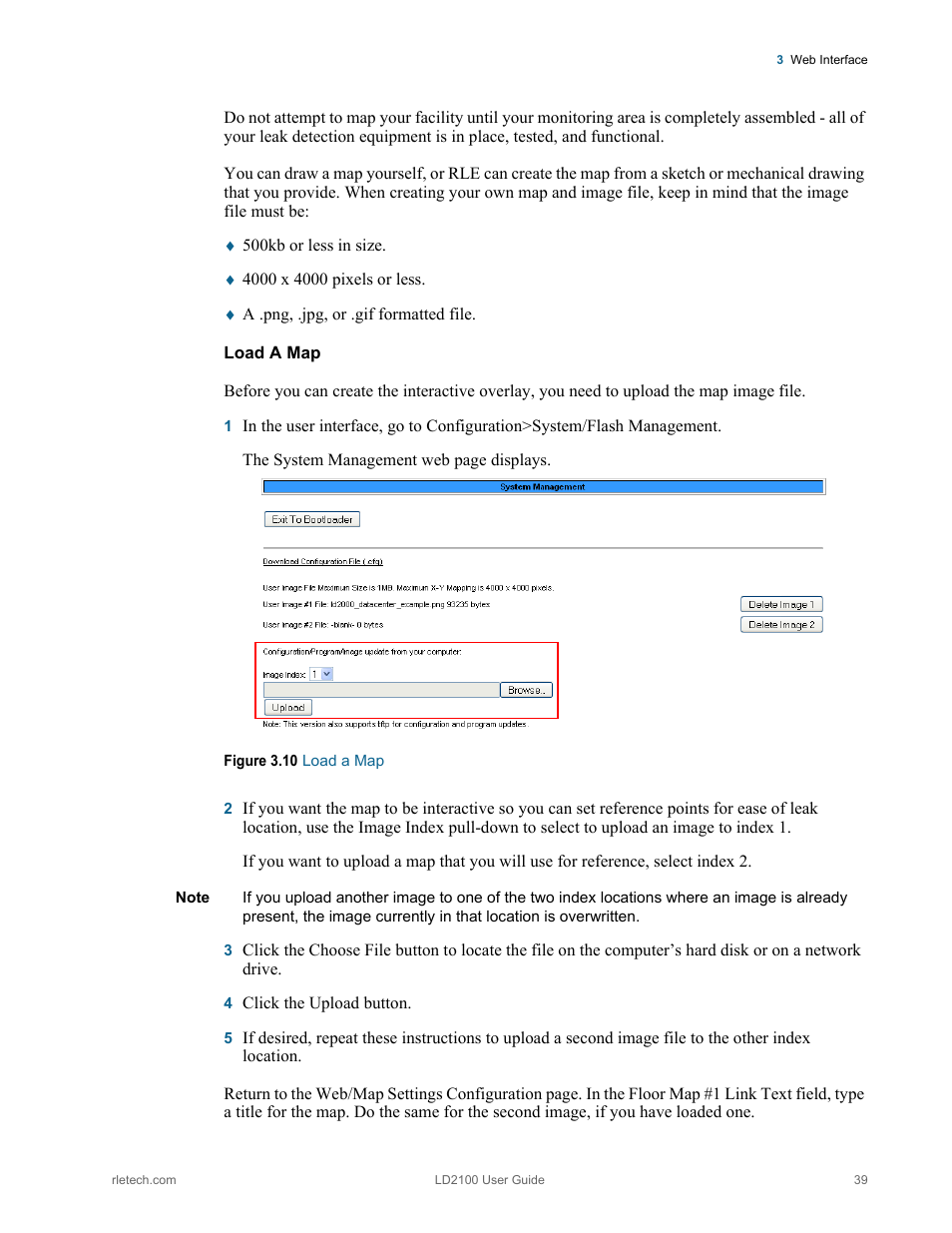 Figure 3.10 load a map | RLE LD2100 V.2.6 User Manual | Page 39 / 92