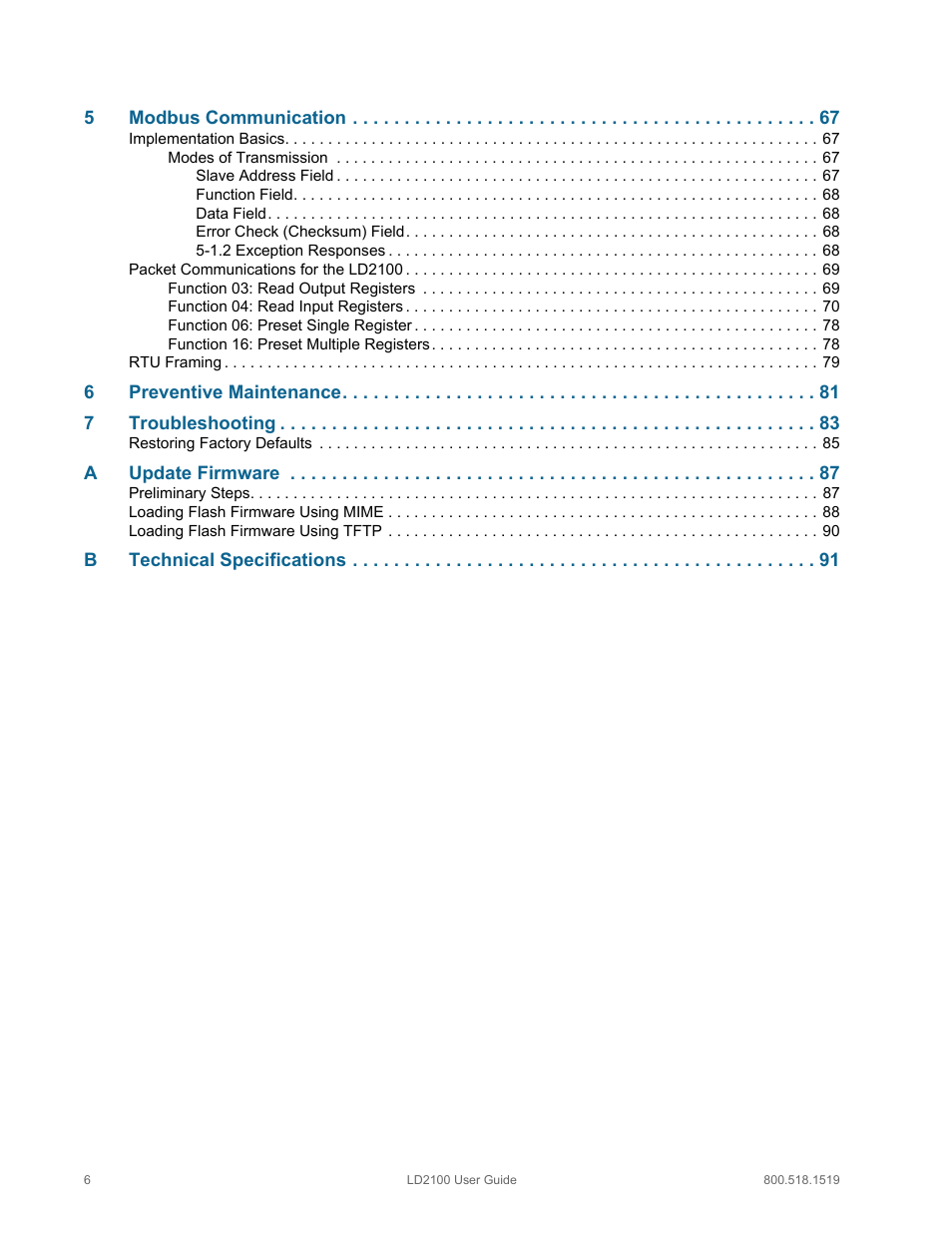 RLE LD2100 V.2.6 User Manual | Page 6 / 92