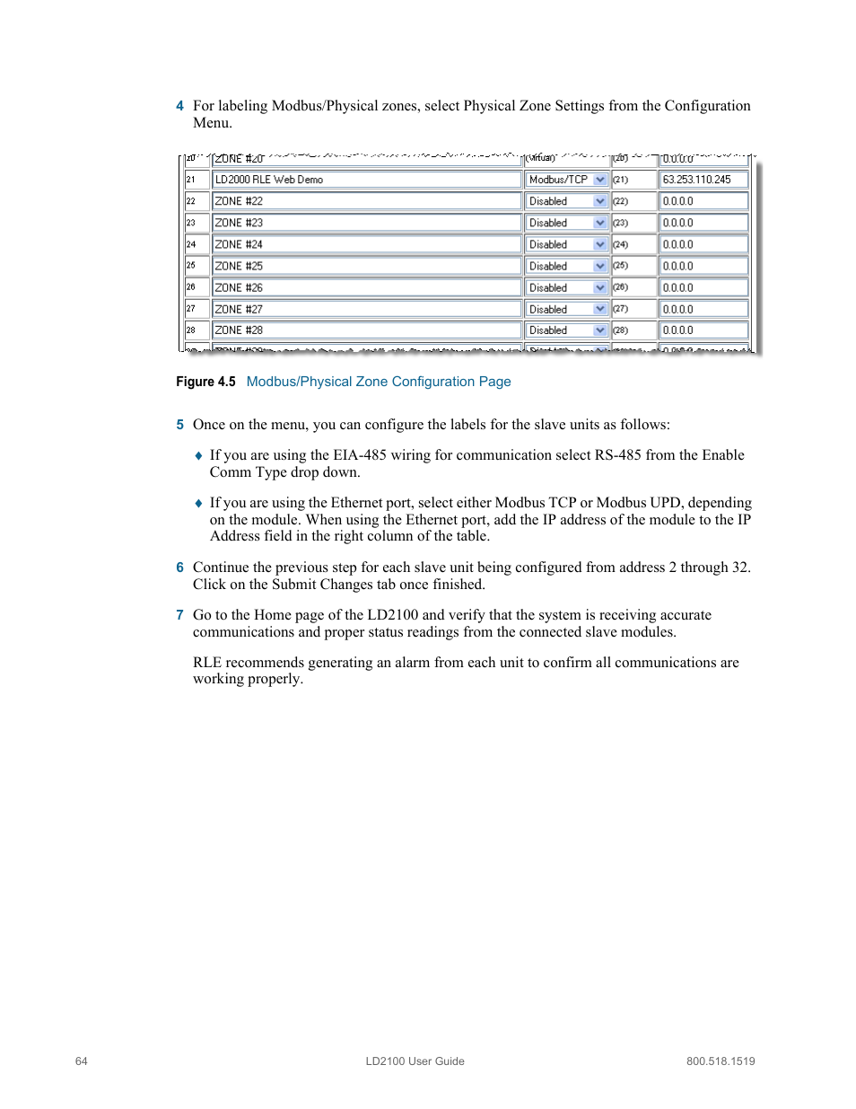 RLE LD2100 V.2.6 User Manual | Page 64 / 92