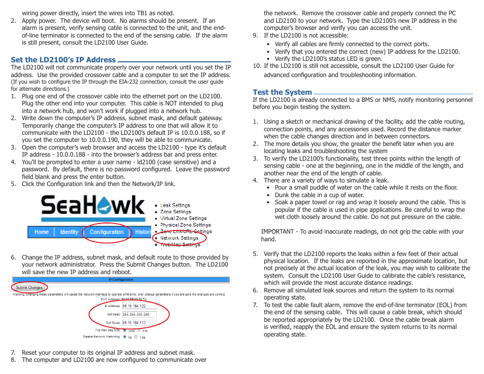 RLE LD2100 Quick Start User Manual | Page 2 / 2