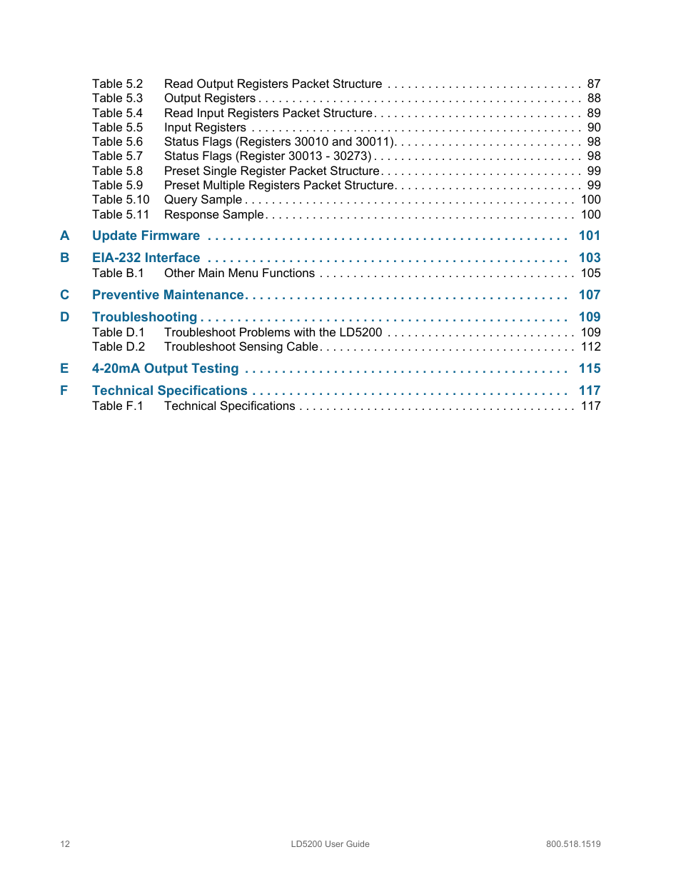 RLE LD5200 V.2.3 User Manual | Page 12 / 118