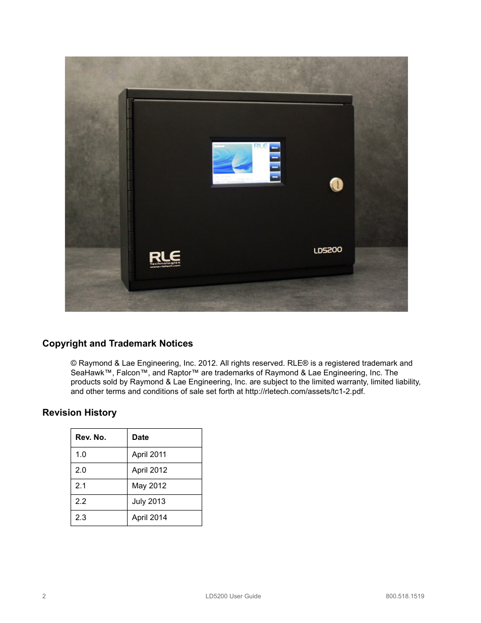 RLE LD5200 V.2.3 User Manual | Page 2 / 118