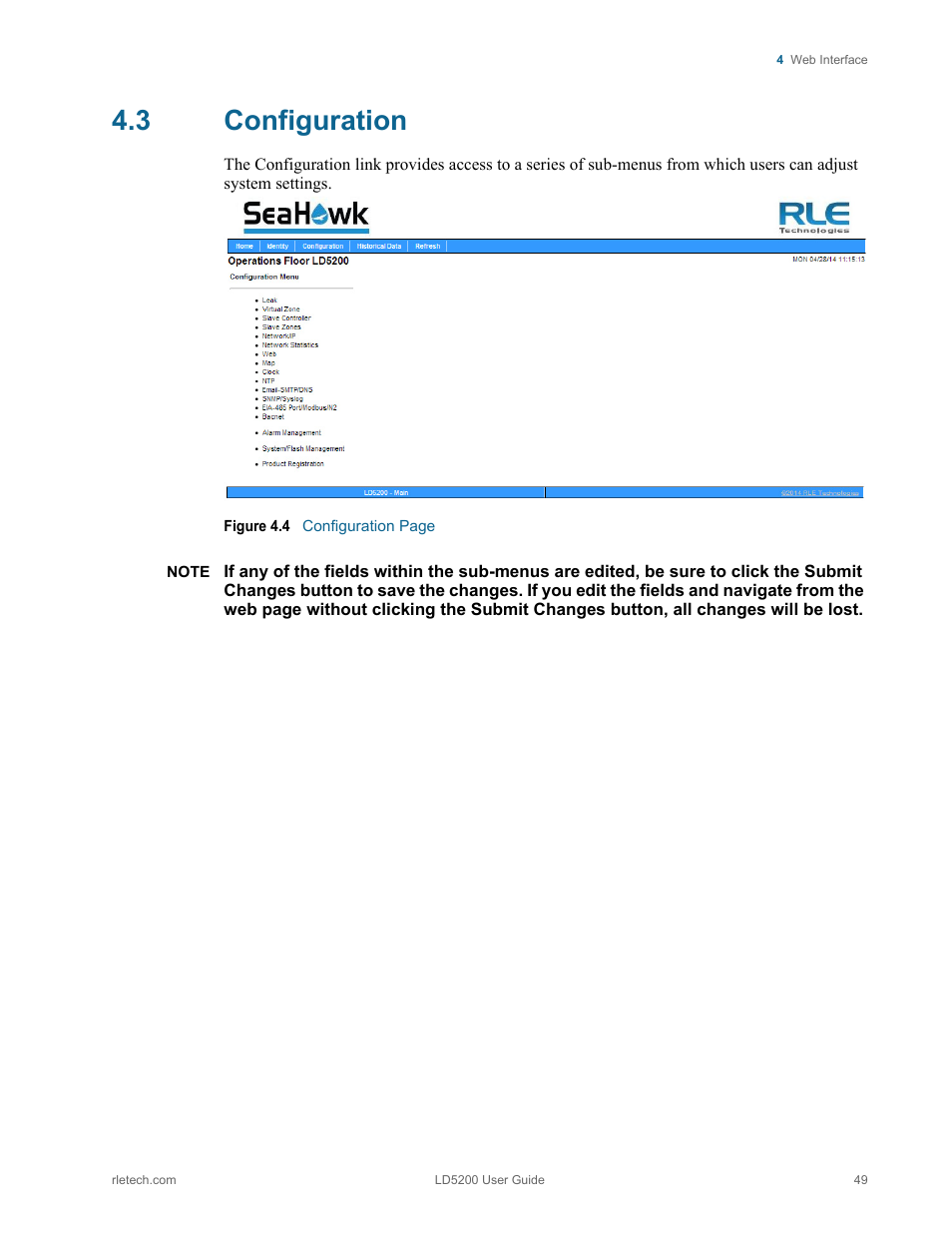 3 configuration, Configuration, Figure 4.4 | RLE LD5200 V.2.3 User Manual | Page 49 / 118