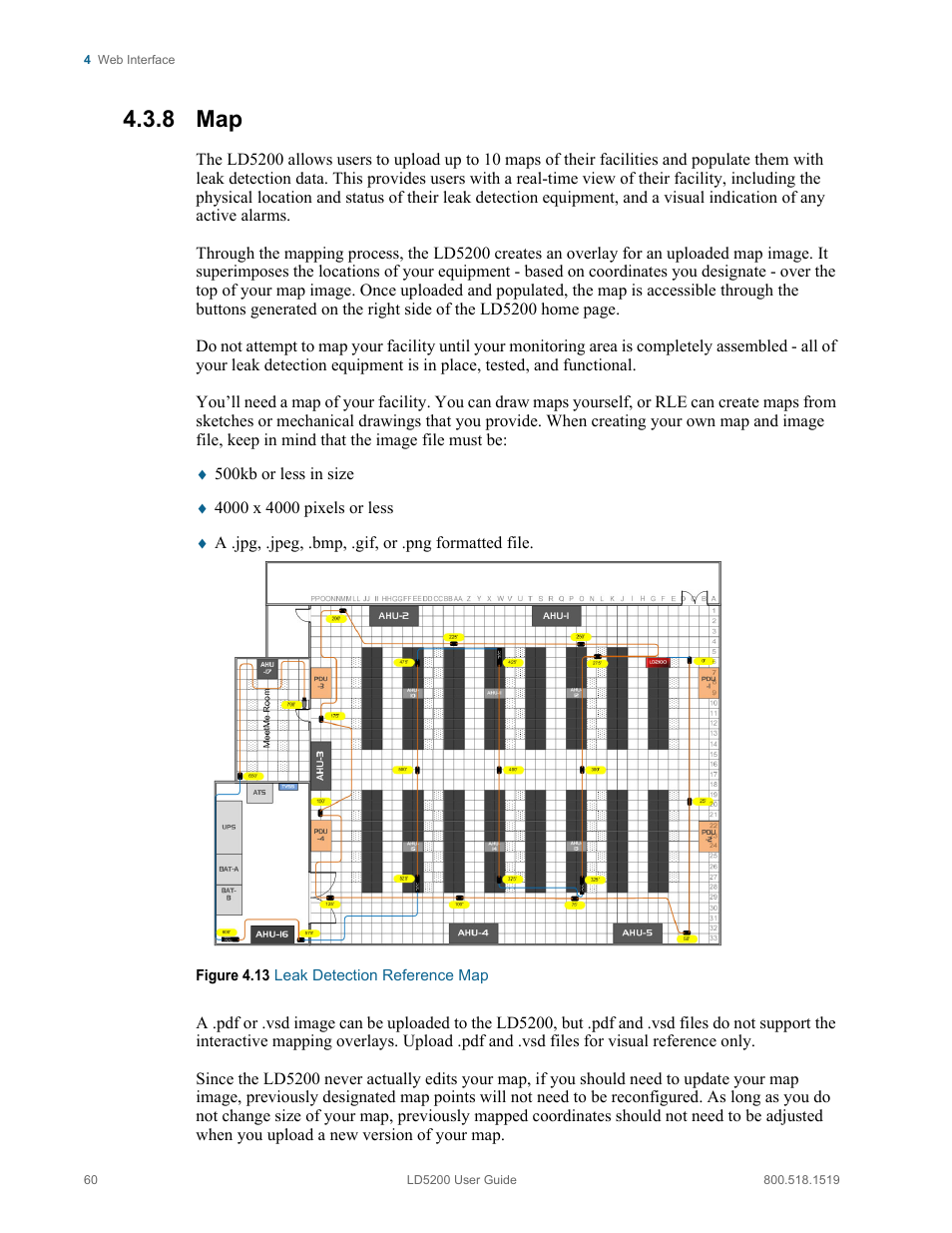 8 map, Figure 4.13 leak detection reference map | RLE LD5200 V.2.3 User Manual | Page 60 / 118