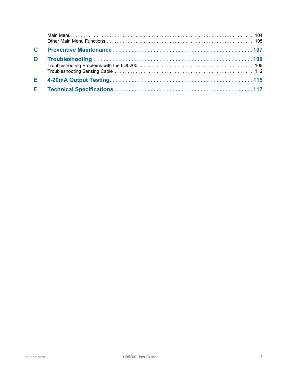 RLE LD5200 V.2.3 User Manual | Page 7 / 118