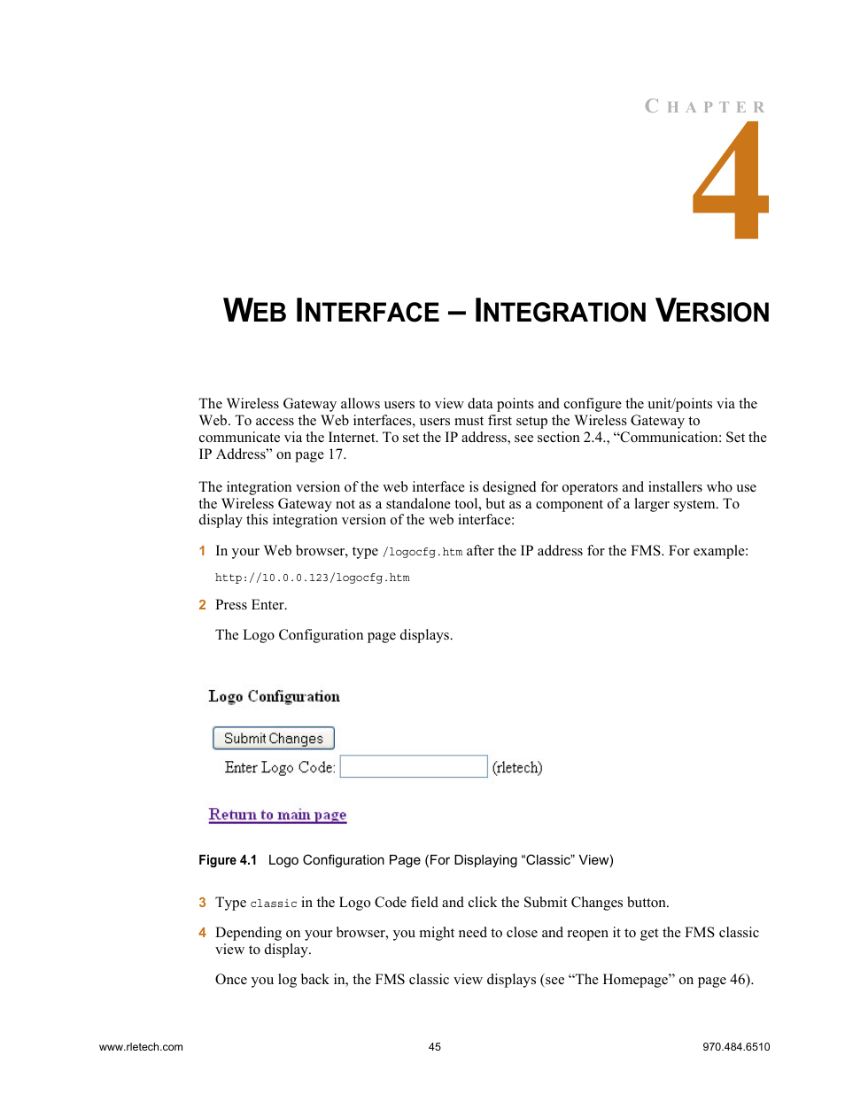 Web interface – integration version, Figure 4.1, Nterface | Ntegration, Ersion | RLE FDS-Wi V.2.5 User Manual | Page 45 / 74