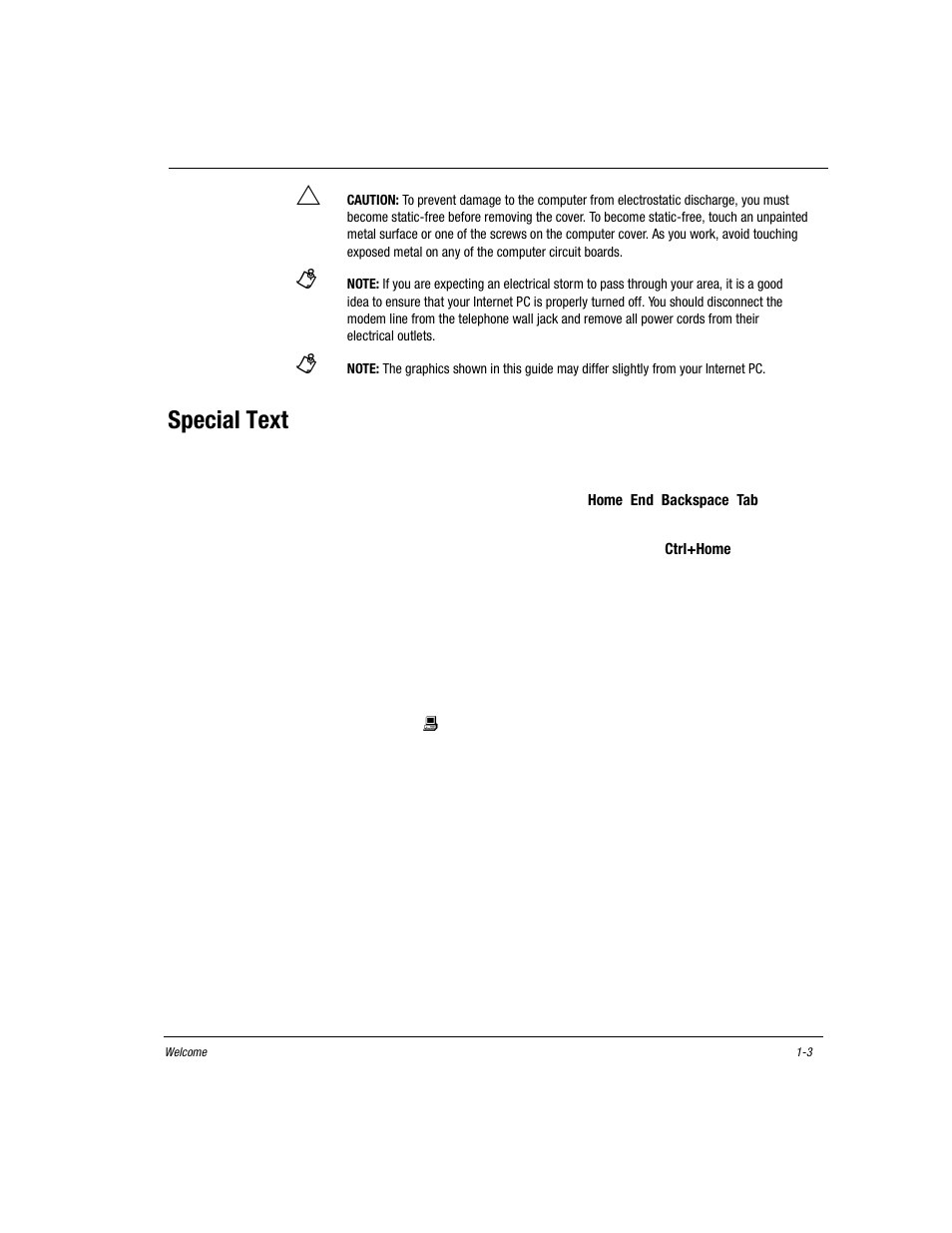 Special text, Special text -3 | Compaq Presario EZ Series User Manual | Page 10 / 133