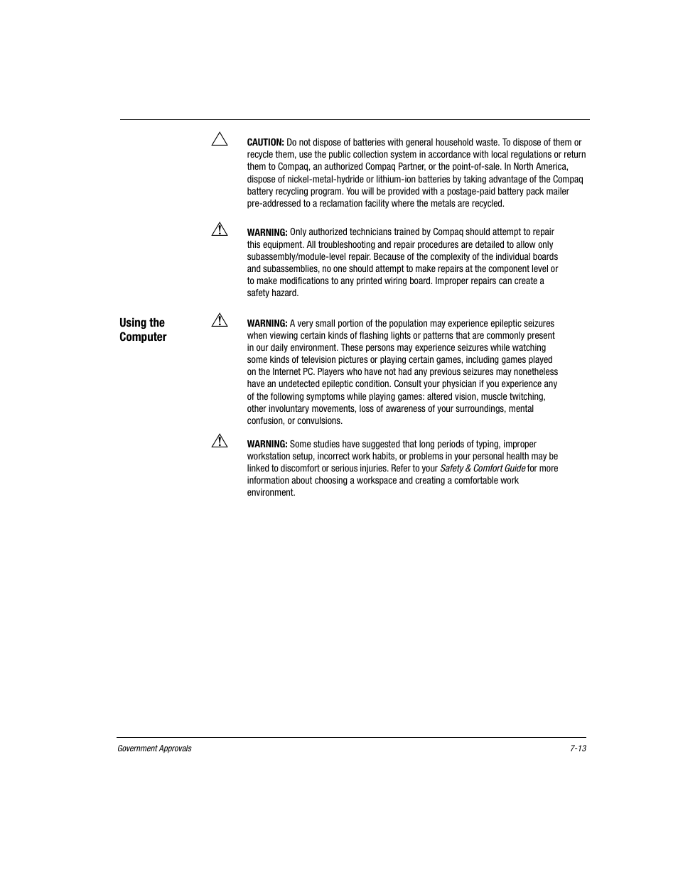 Using the computer, Using the computer -13 | Compaq Presario EZ Series User Manual | Page 106 / 133
