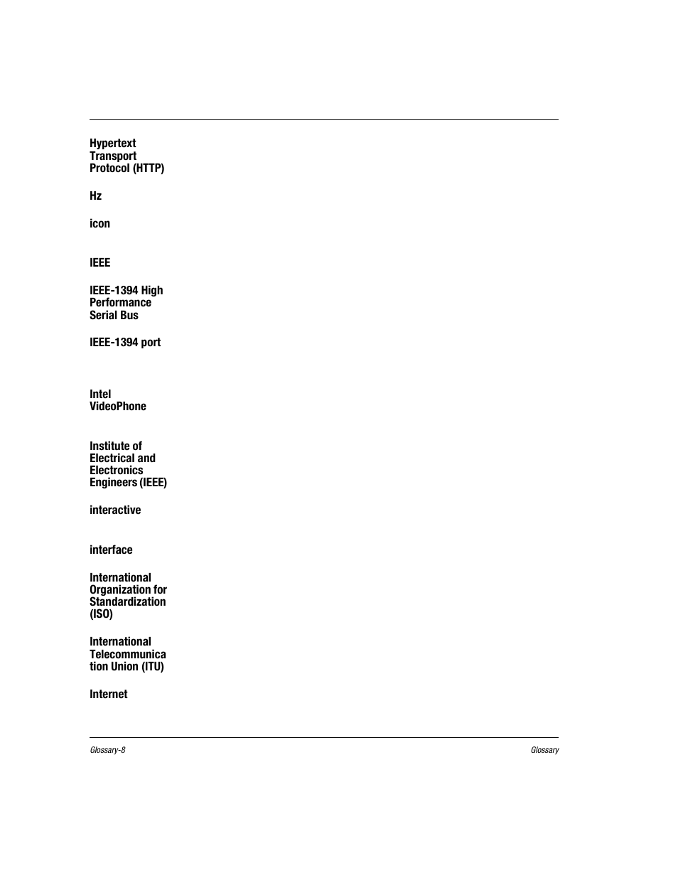 Hypertext transport protocol (http), See hertz, Icon | Ieee, Ieee-1394 high performance serial bus, Ieee-1394 port, Intel videophone, Interactive, Interface, See graphical user interface | Compaq Presario EZ Series User Manual | Page 115 / 133