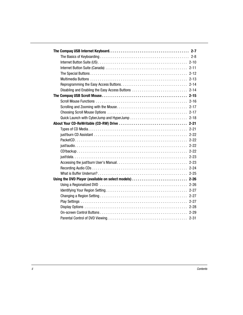 Compaq Presario EZ Series User Manual | Page 3 / 133