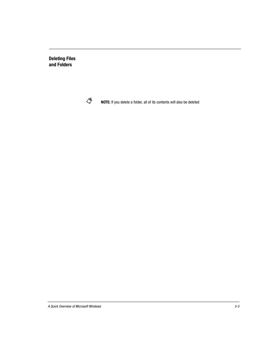 Deleting files and folders, Click the file or folder you want to delete, Deleting files and folders -5 | Compaq Presario EZ Series User Manual | Page 48 / 133