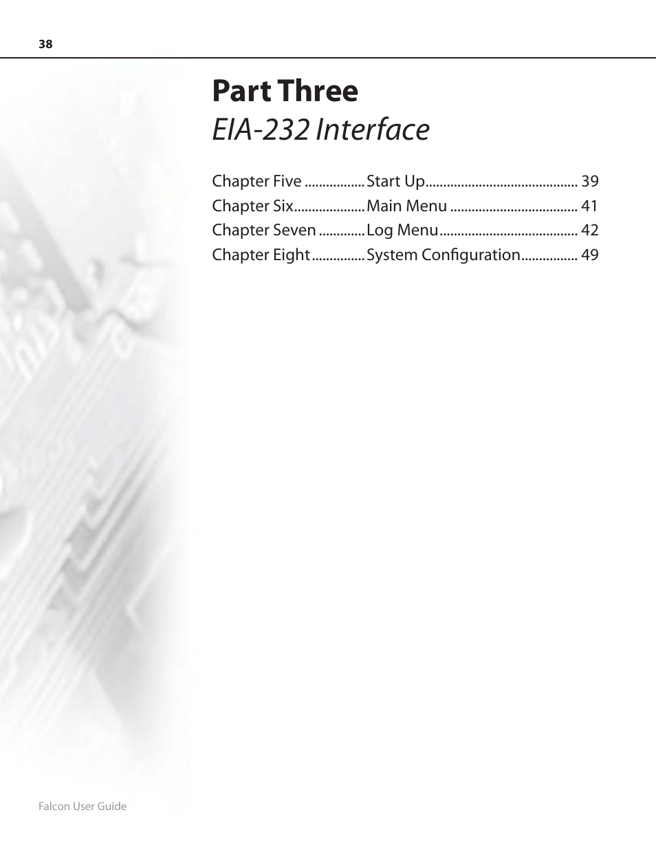 Part three eia-232 interface | RLE FMS8 User Manual | Page 38 / 92