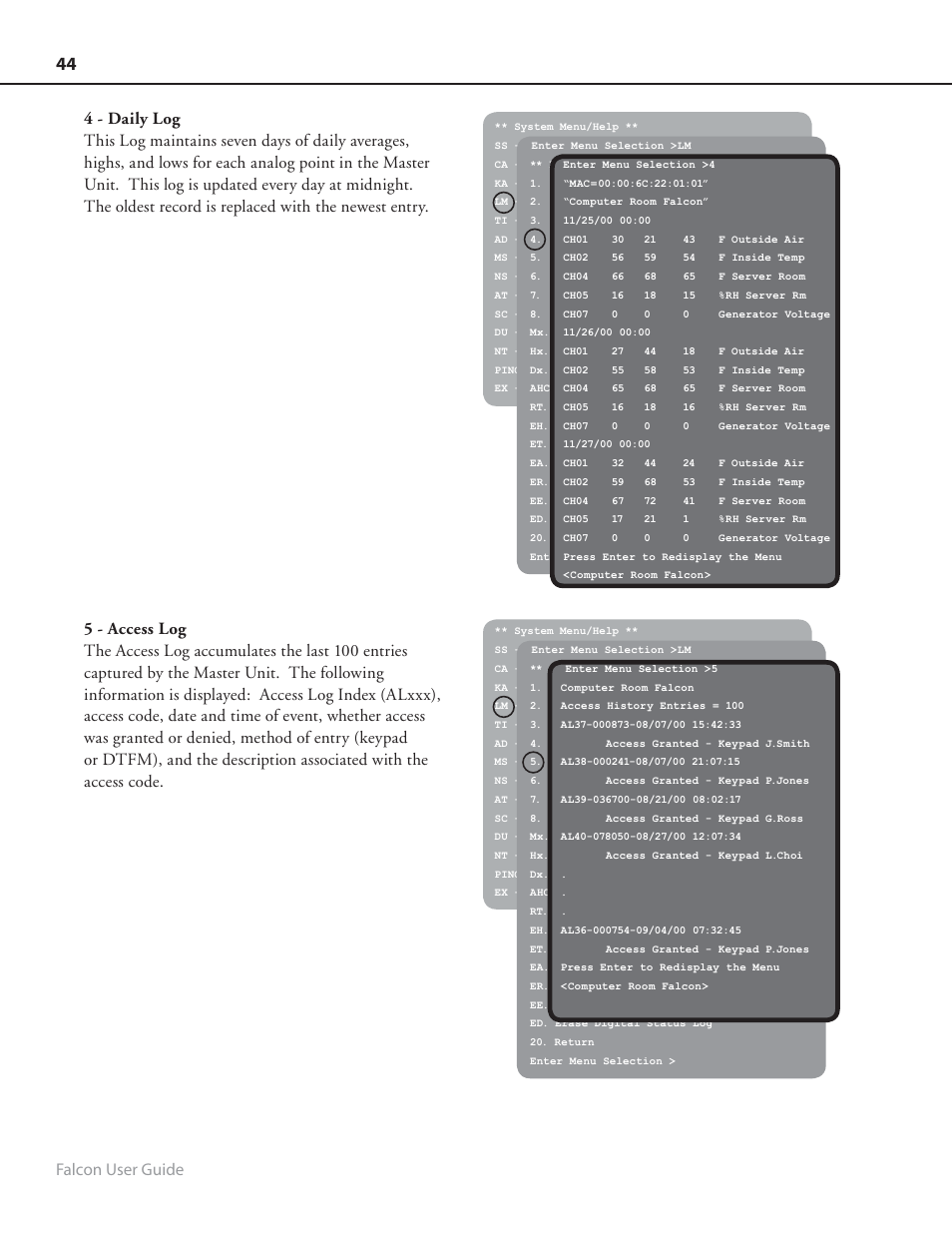 Falcon user guide | RLE FMS8 User Manual | Page 44 / 92