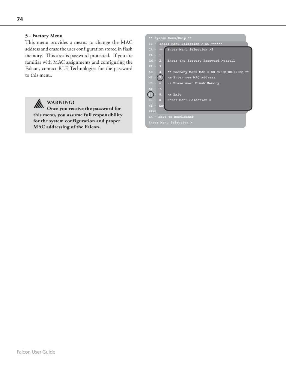 Falcon user guide | RLE FMS8 User Manual | Page 74 / 92