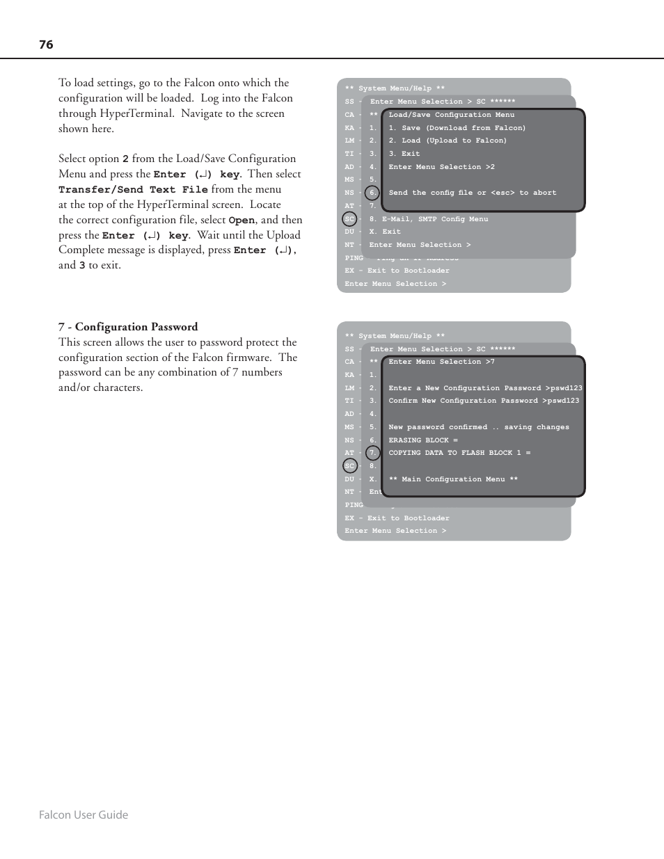 Falcon user guide, Then select, And then press the | RLE FMS8 User Manual | Page 76 / 92