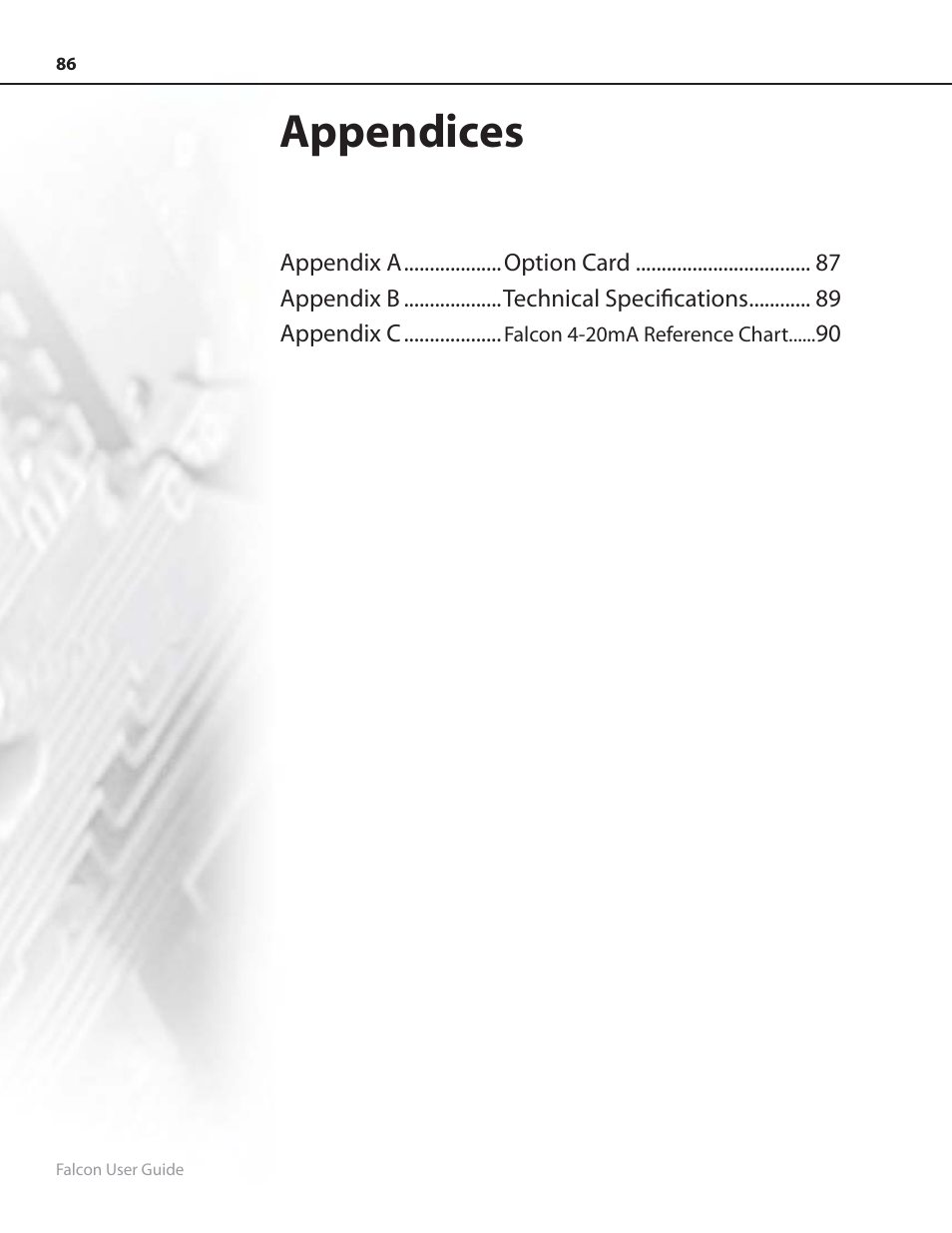 Appendices | RLE FMS8 User Manual | Page 86 / 92