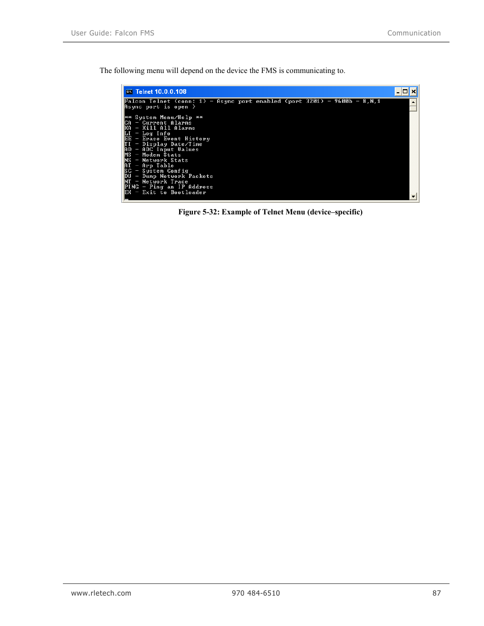 RLE Falcon EM User Manual | Page 101 / 146