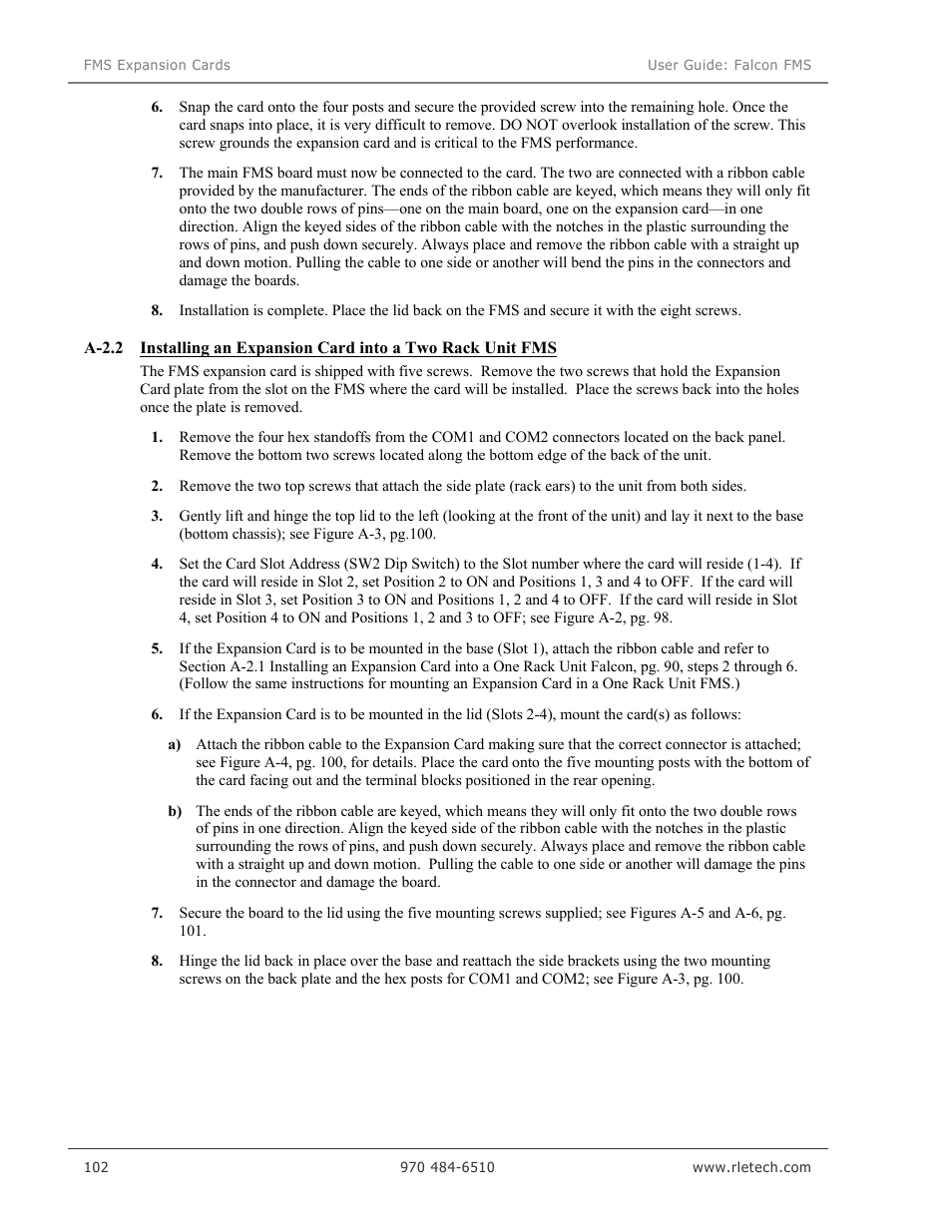 RLE Falcon EM User Manual | Page 116 / 146