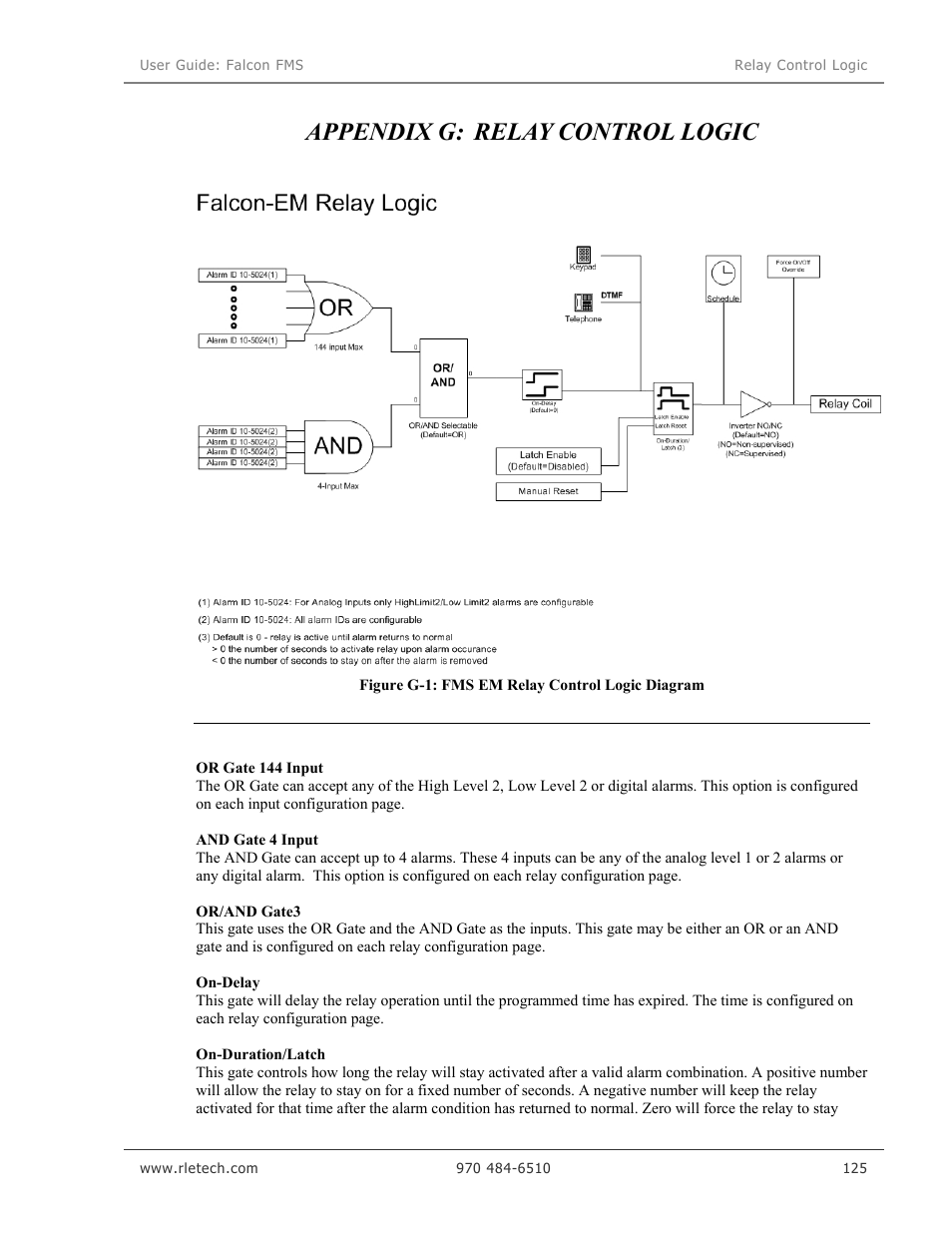 Appendix g: relay control logic | RLE Falcon EM User Manual | Page 139 / 146