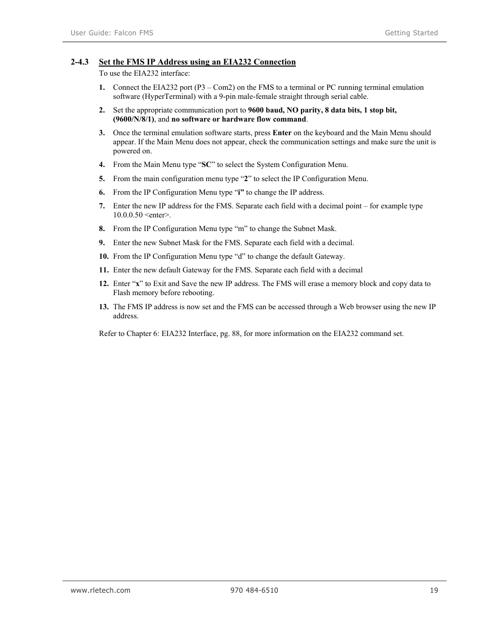 RLE Falcon EM User Manual | Page 33 / 146