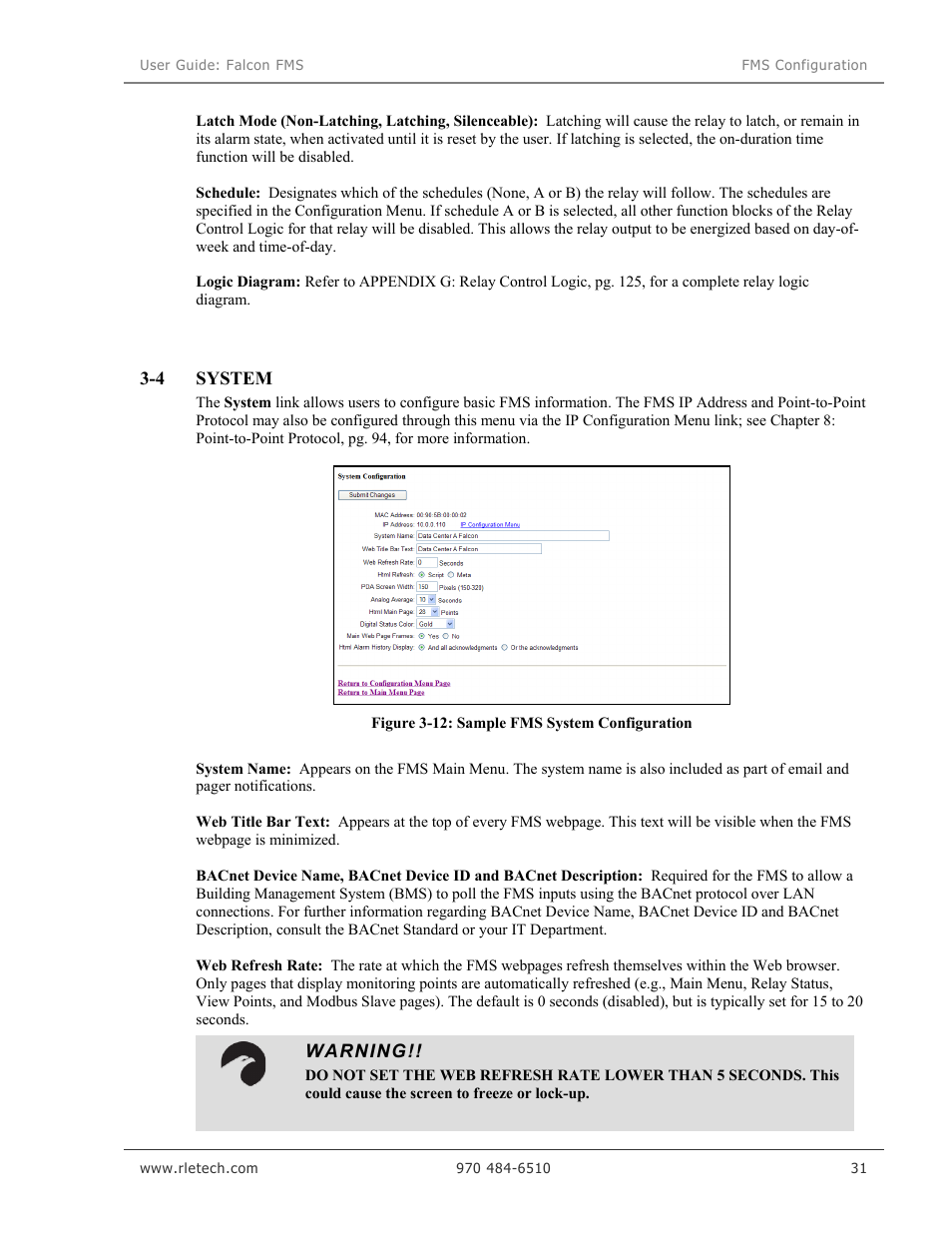 RLE Falcon EM User Manual | Page 45 / 146