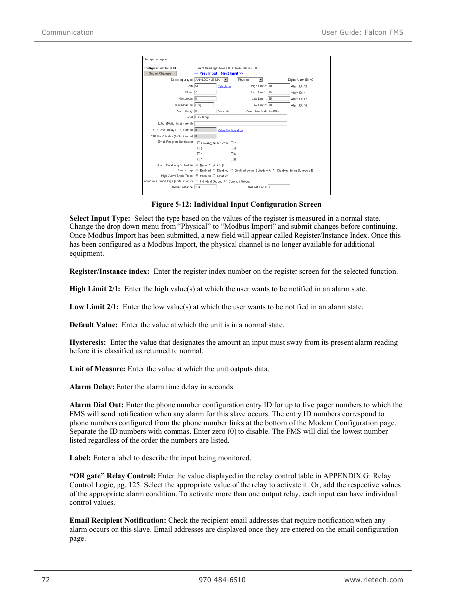 RLE Falcon EM User Manual | Page 86 / 146