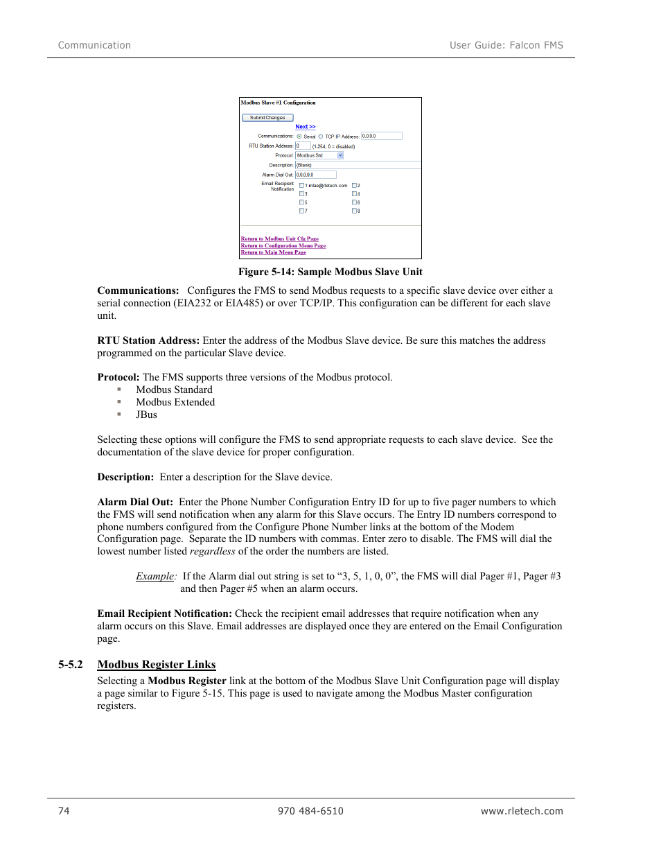 RLE Falcon EM User Manual | Page 88 / 146
