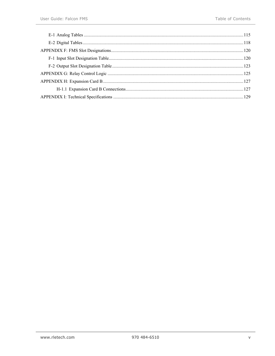 RLE Falcon EM User Manual | Page 9 / 146