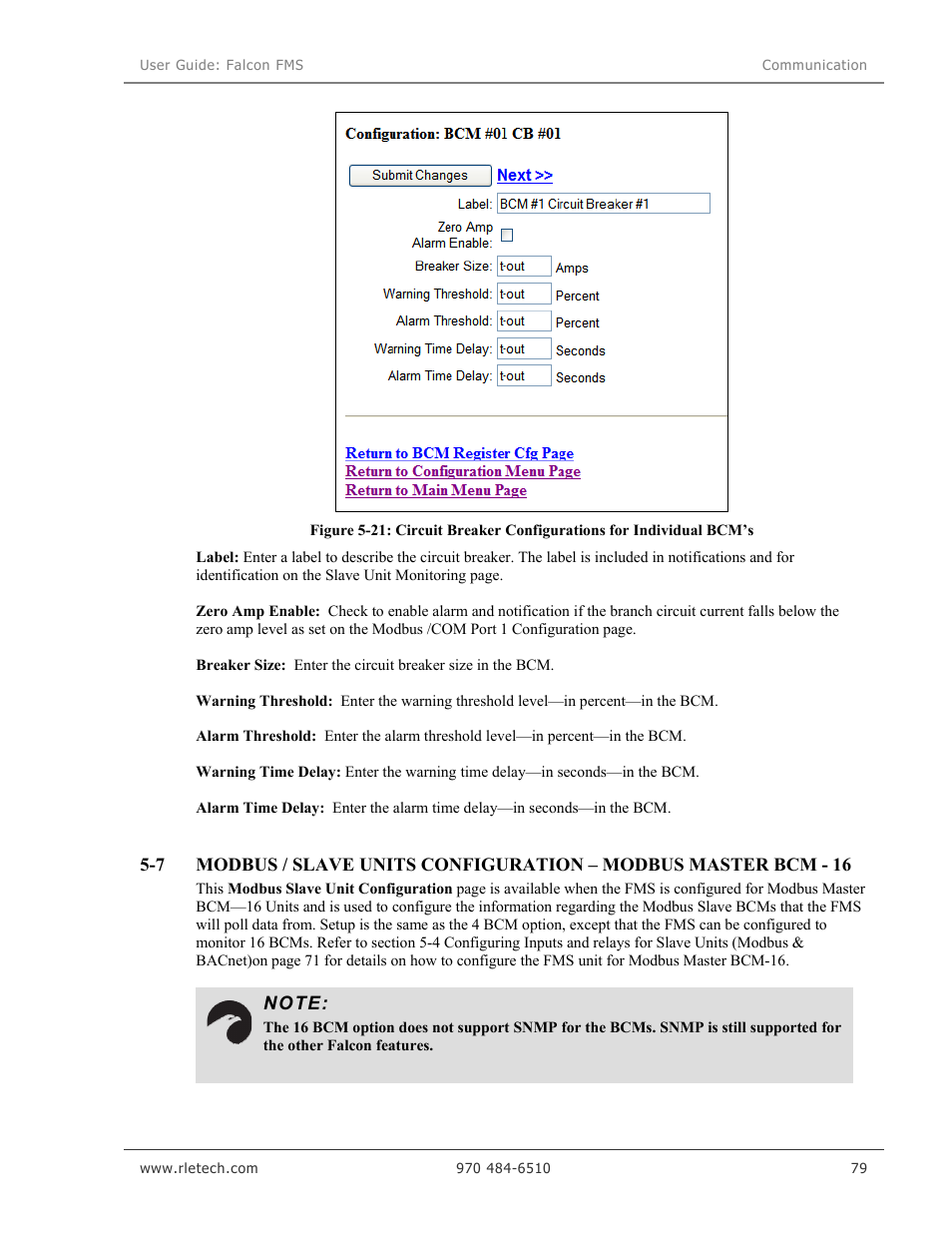 RLE Falcon EM User Manual | Page 93 / 146