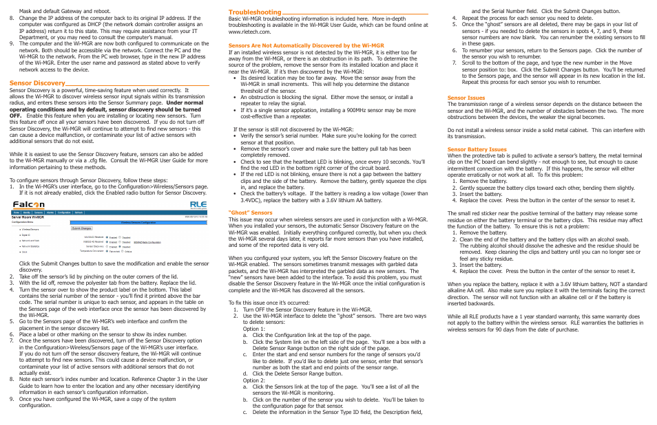 RLE Wi-MGR Quick Start User Manual | Page 2 / 2