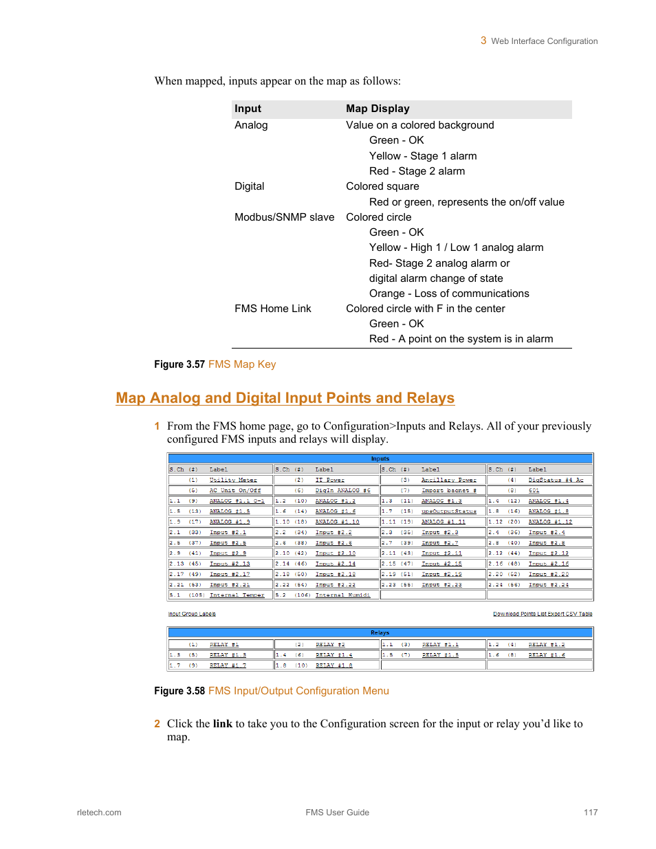 Map analog and digital input points and relays | RLE FMS V.1.13 User Manual | Page 117 / 226