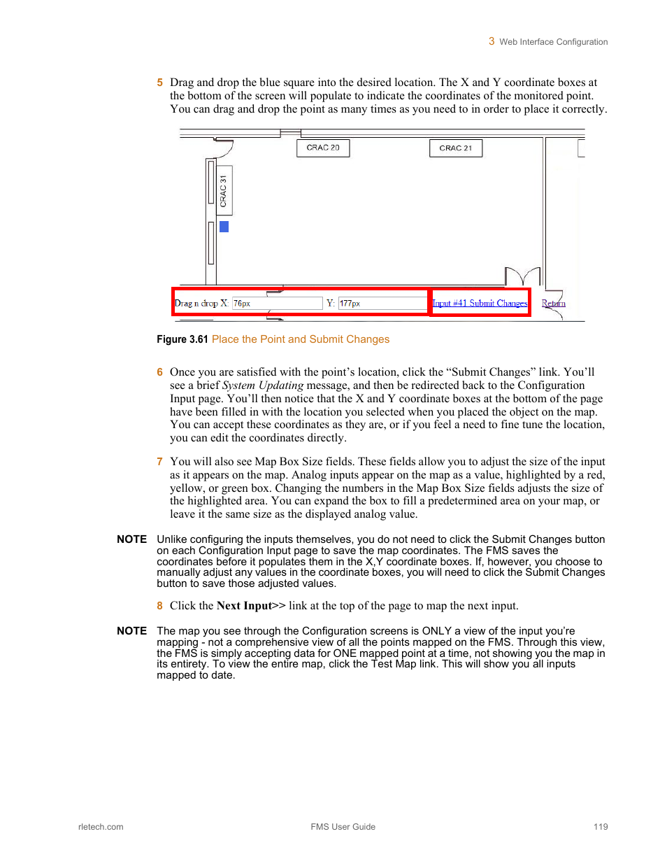 Figure 3.61 place the point and submit changes | RLE FMS V.1.13 User Manual | Page 119 / 226