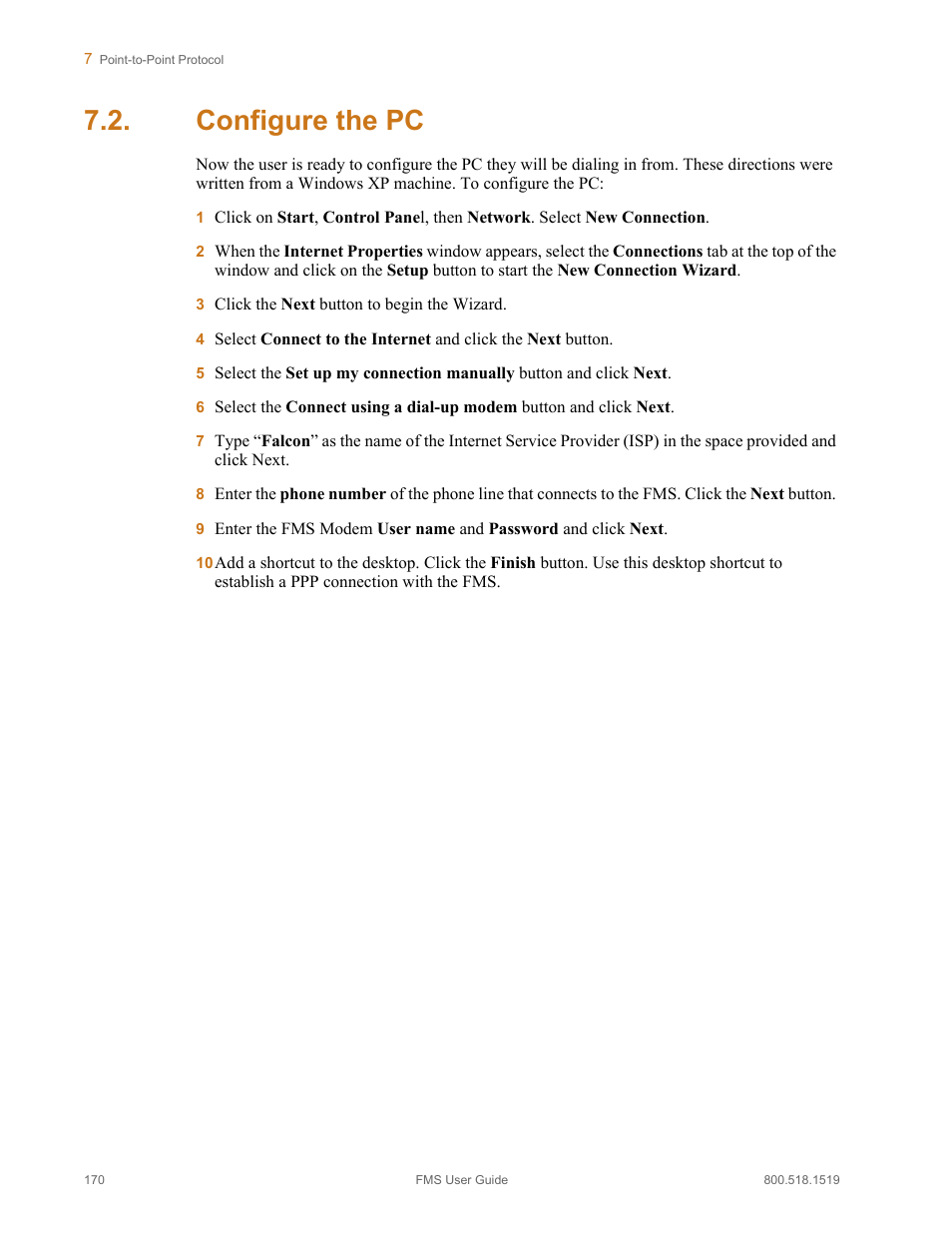 Configure the pc | RLE FMS V.1.13 User Manual | Page 170 / 226