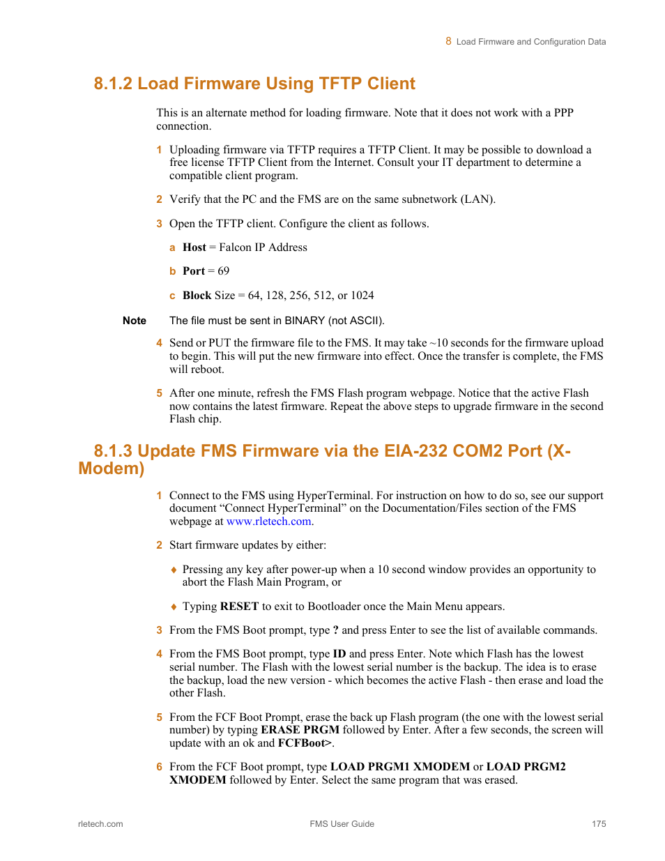 2 load firmware using tftp client | RLE FMS V.1.13 User Manual | Page 175 / 226