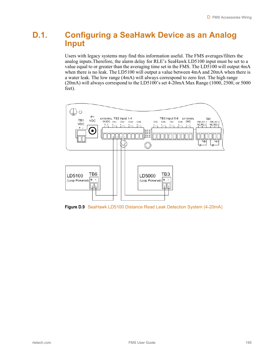 Configuring a seahawk device as an analog input, Figure d.9 | RLE FMS V.1.13 User Manual | Page 195 / 226