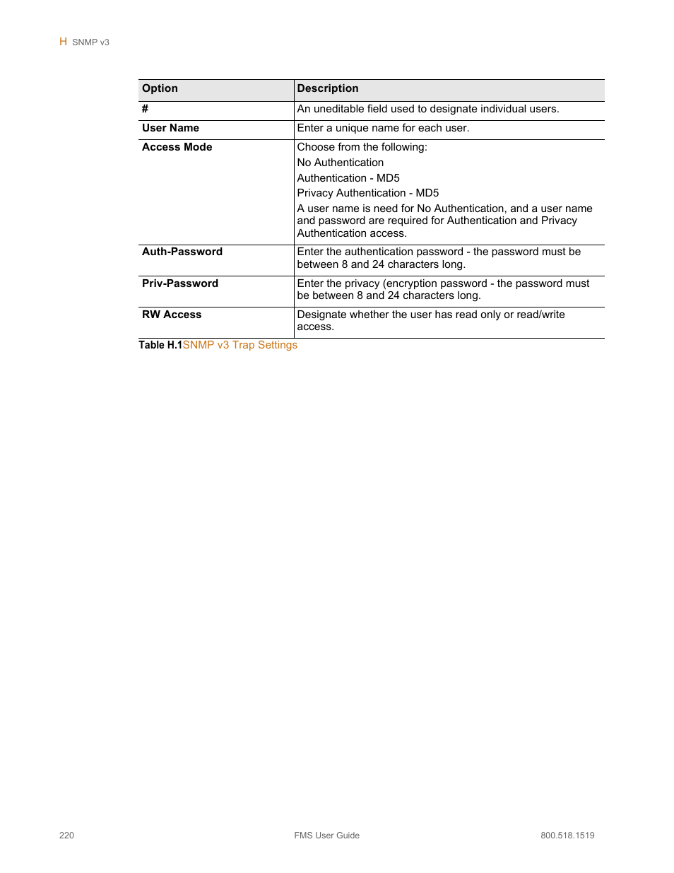RLE FMS V.1.13 User Manual | Page 220 / 226