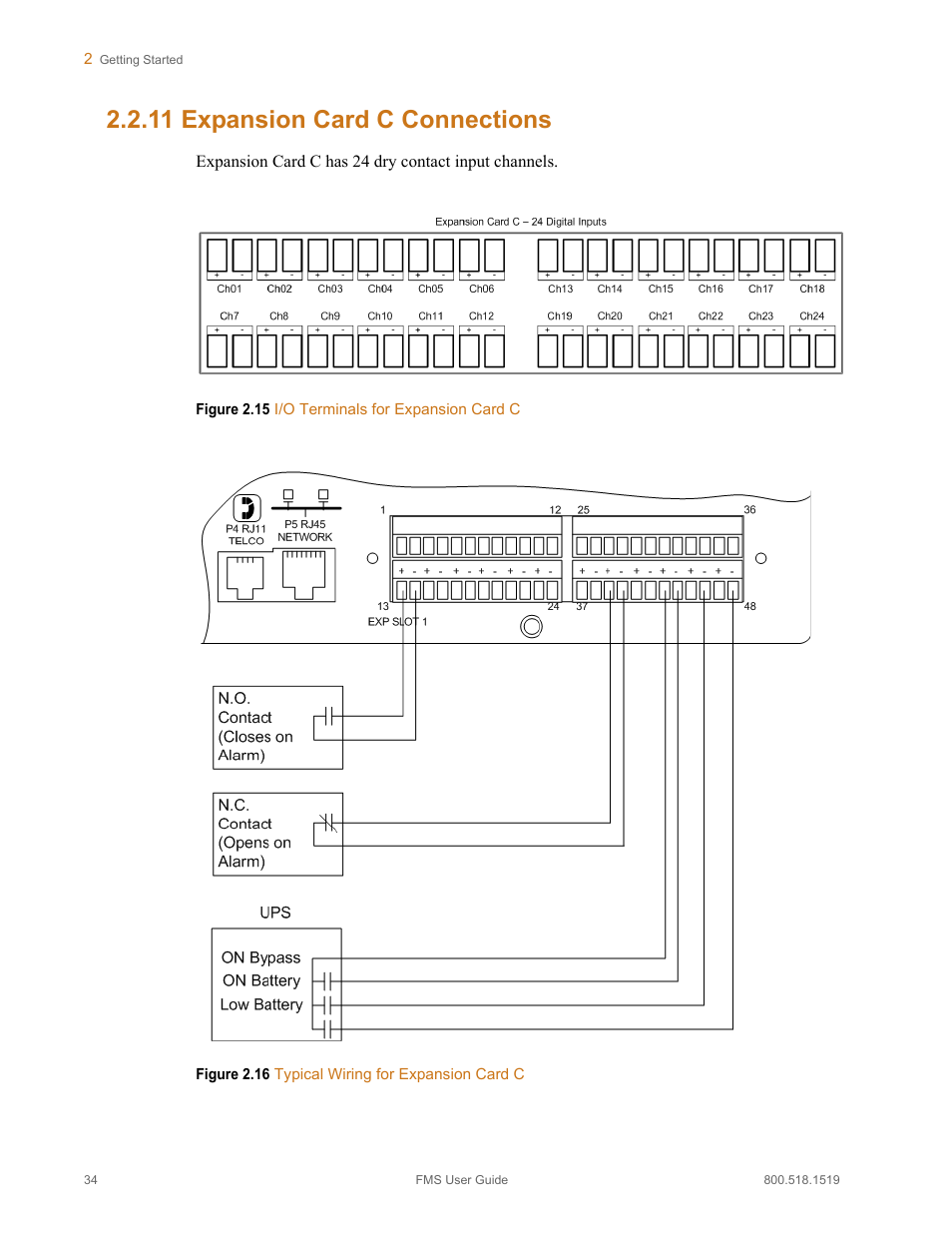 11 expansion card c connections, Expansion card c connections, Figure 2.16 | RLE FMS V.1.13 User Manual | Page 34 / 226