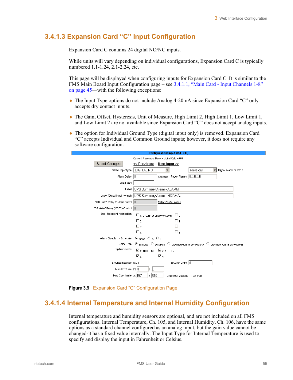 3 expansion card “c” input configuration, Figure 3.9 | RLE FMS V.1.13 User Manual | Page 55 / 226