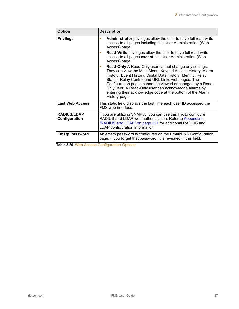 RLE FMS V.1.13 User Manual | Page 87 / 226