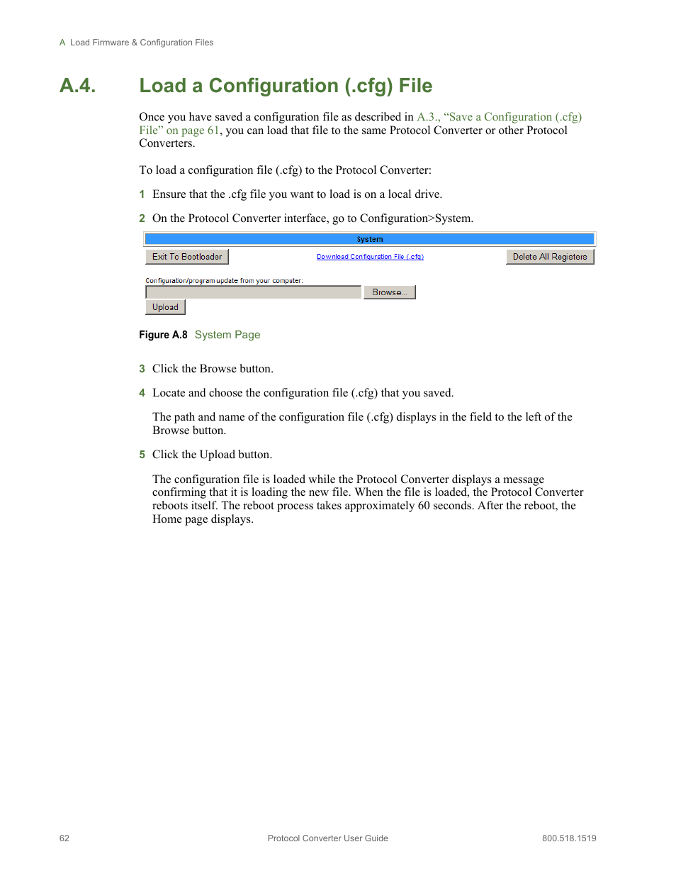 A.4. load a configuration (.cfg) file, Load a configuration (.cfg) file, Figure a.8 | RLE Protocol Converter V.2.4 User Manual | Page 62 / 70