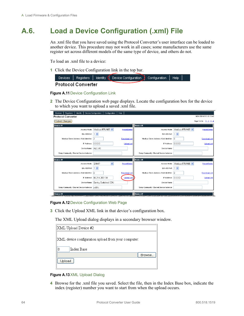 A.6. load a device configuration (.xml) file, Load a device configuration (.xml) file, For details | RLE Protocol Converter V.2.4 User Manual | Page 64 / 70